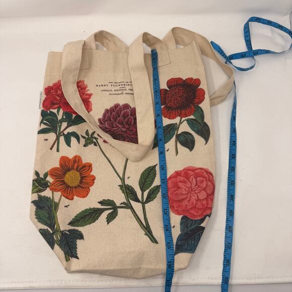 Cavallini & Co. Botanical Flowers Canvas Tote Bag – Vintage Floral Print - Picture 9 of 11